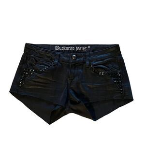 Buckaroo Black Short Mid-Rise Studs Embalished Jeans Sz 24